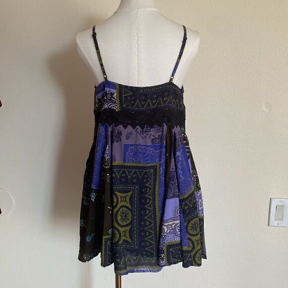 UO Dark Blue Azalea Lace Inset Frock Dress Size Small NWT - Picture 8 of 13